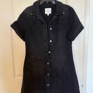 Habitual Black Denim Mini Dress